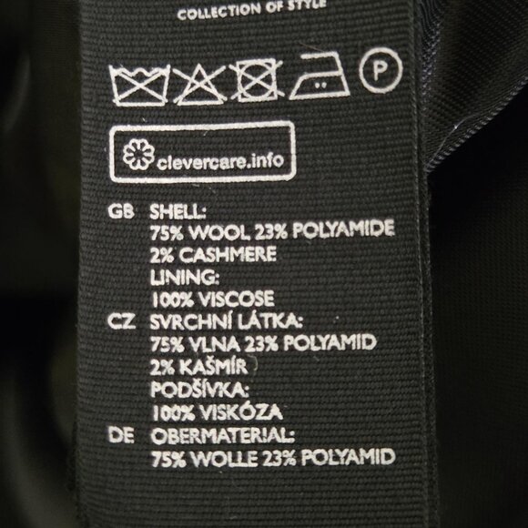 COS Black Wool Cashmere Short Sleeve Midi Coat Dress Belted Hidden Button Size M - Picture 8 of 10